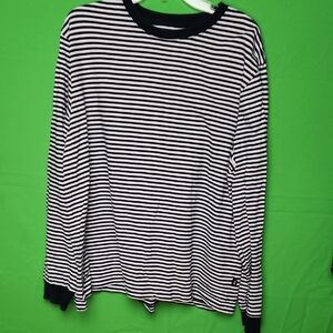 Black & White Striped Long Sleeve Men’s Shirt